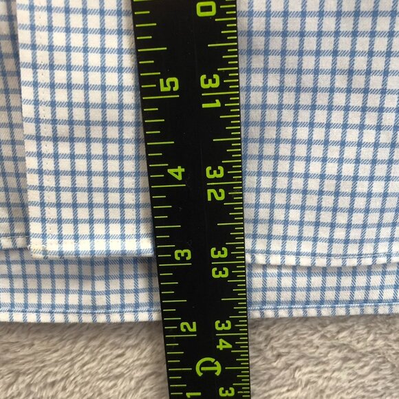 Duluth Trading Co. Men Shirt XLT Blue Check Wrinkle Fighter Trim Fit Button-Down - Picture 4 of 11